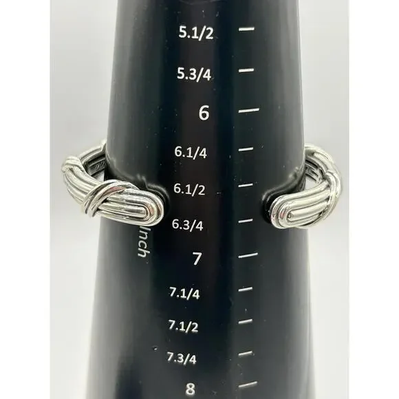 Peter Thomas Roth Sterling Silver Ribbon & Reed Hinged Cuff 11mm Bracelet 6.3/4